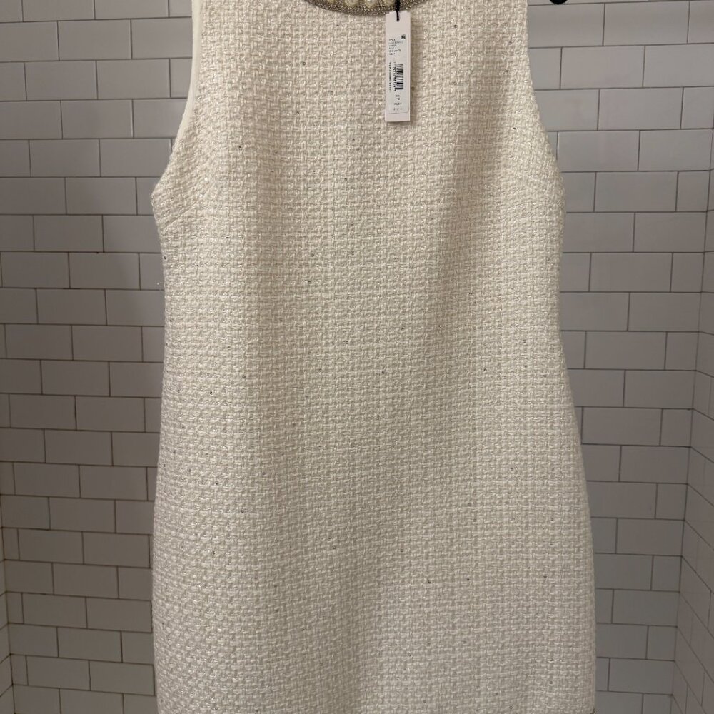Alice & Olivia Coley Mini Dress, Off White, NWT, Size 14 - Picture 5 of 15